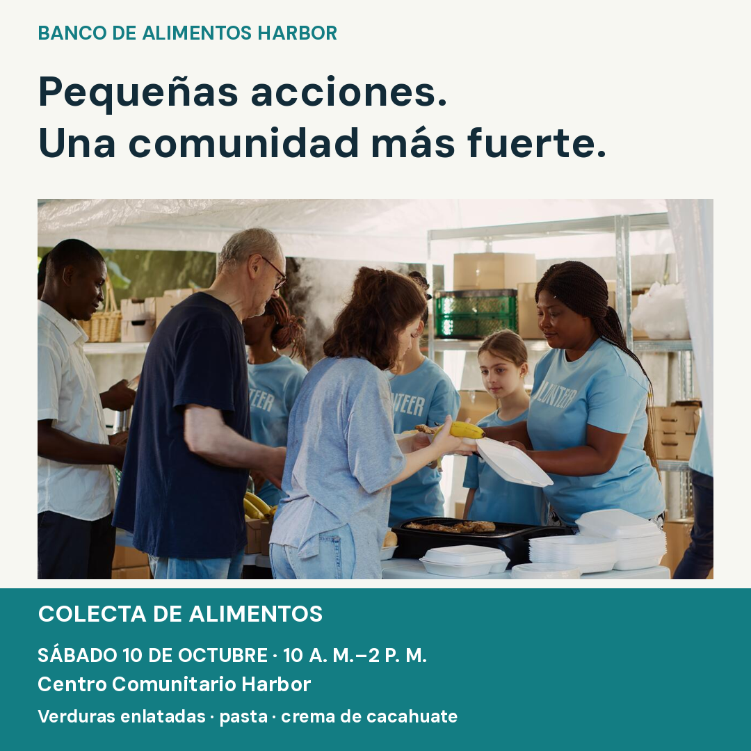 Diseño en español para una colecta comunitaria de alimentos